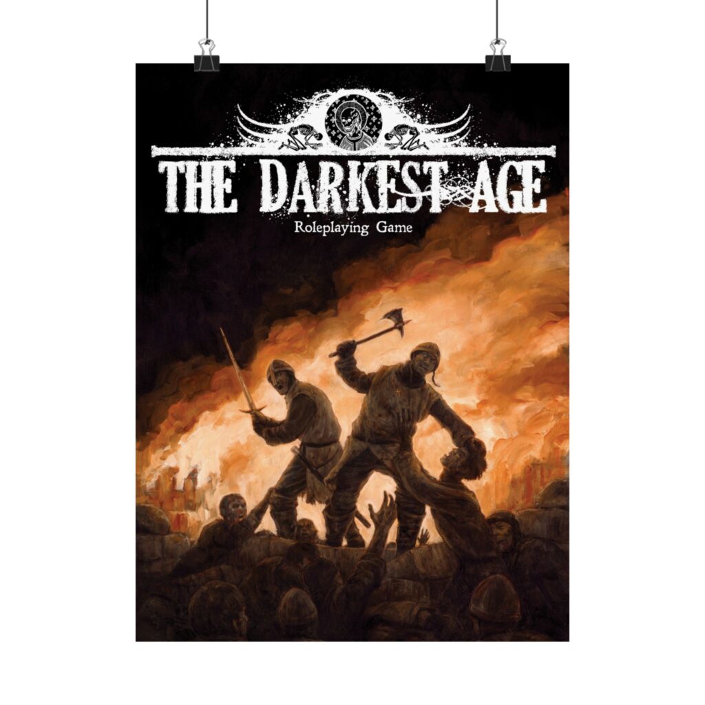 Darkest Age RPG Poster — Matte Vertical Heroic Battle Art