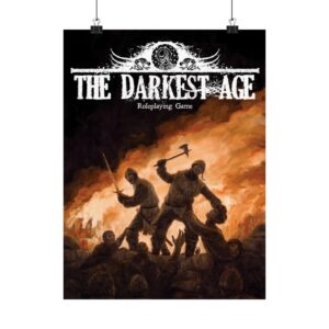 Darkest Age RPG Poster — Matte Vertical Heroic Battle Art