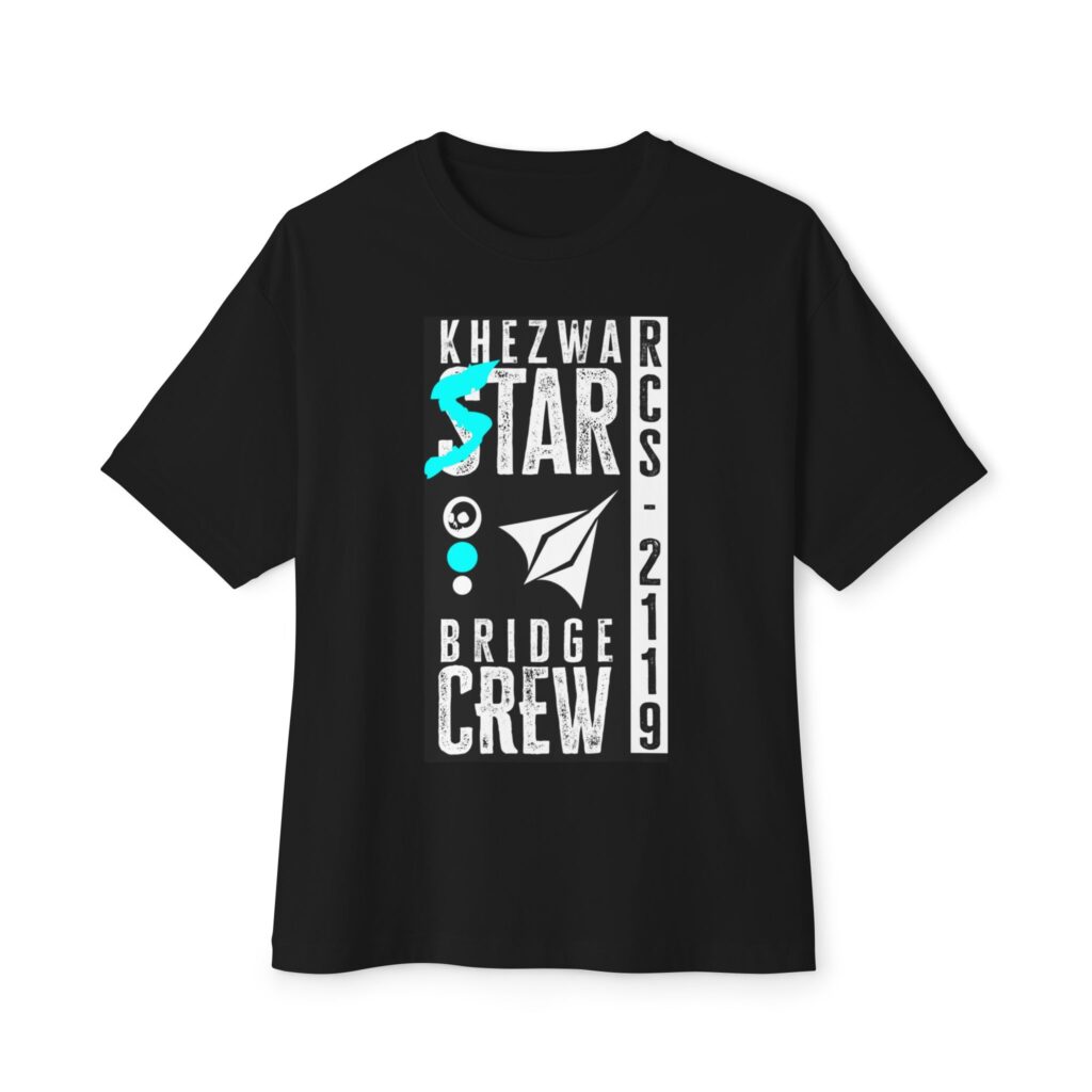 Khezwar Starbridge Crew Tee — "Burn Your Transponder" Oversized Boxy Shirt
